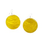 Capiz Shell Round Earrings Large 51mm #11 Gold
