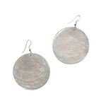 Capiz Shell Round Earrings Large 51mm #12 White