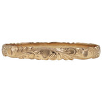 Lehua Blossom 14K Rose Gold 8mm Lehua Blossom Scroll Kālai Kula Bangle Bracelet