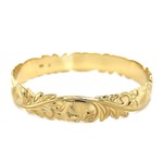 Lehua Blossom 14K Yellow Gold 12mm Lehua Blossom Kālai Kula Bangle Bracelet