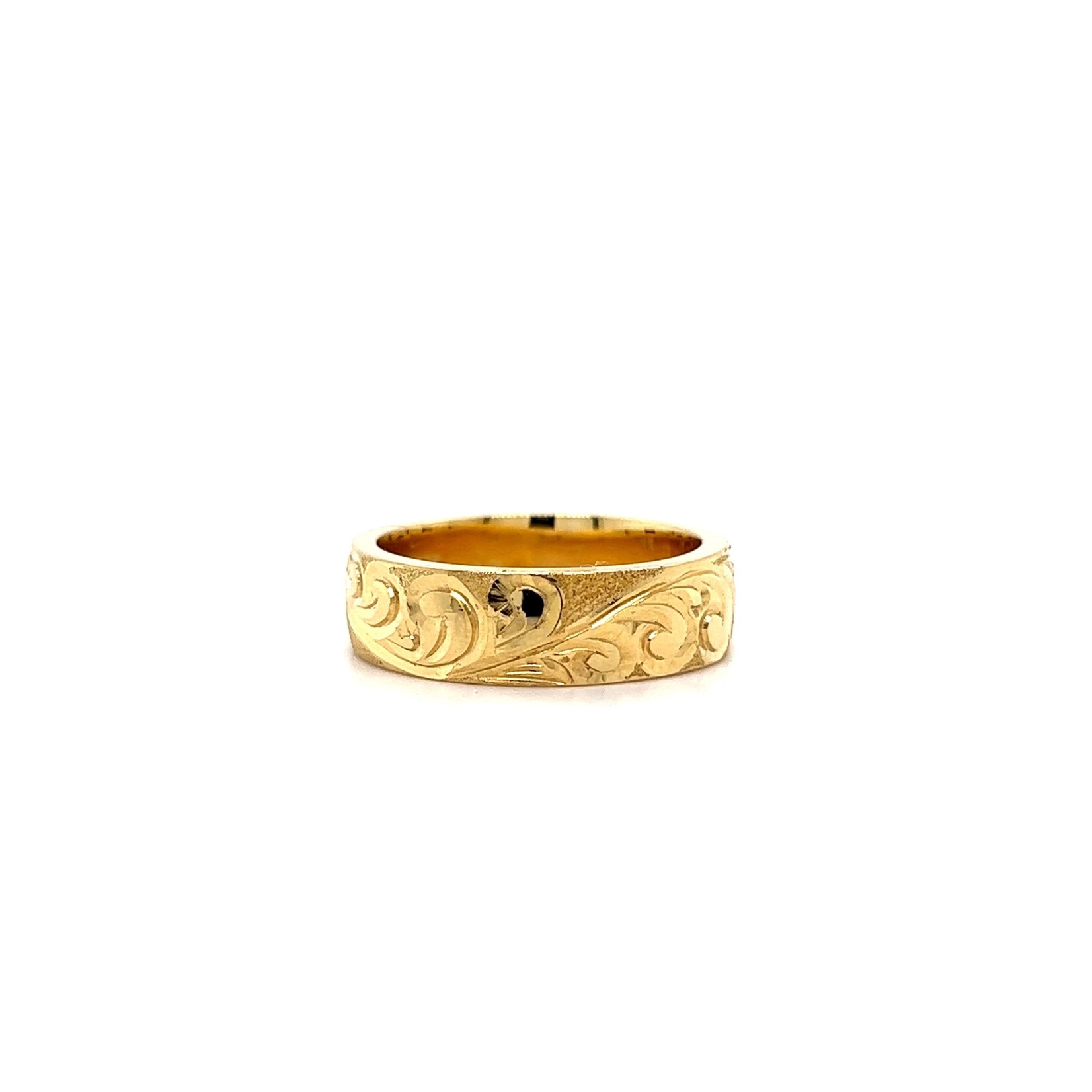18K Yellow Gold 6mm Wave Ring