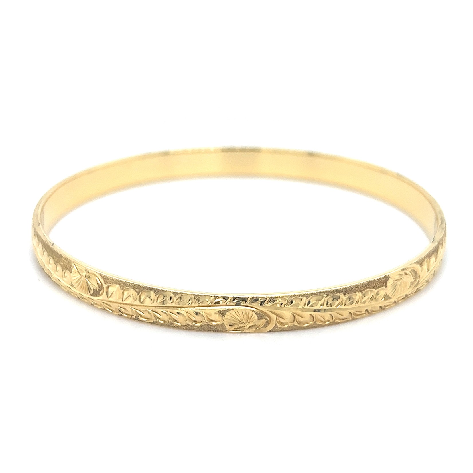 Ohia Lehua 14K Yellow Gold 6mm ʻŌhia Lehua Bangle Bracelet