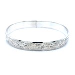 Kona Coffee Sterling Silver 10mm Kona Coffee Bangle Bracelet