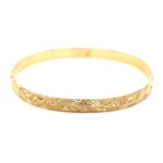 14K Yellow Gold 6mm Maile Kaluhea Bangle Bracelet