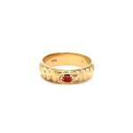 Ohia Lehua 14K Yellow Gold 6mm ʻŌhia Lehua with Red Glass Enamel Ring