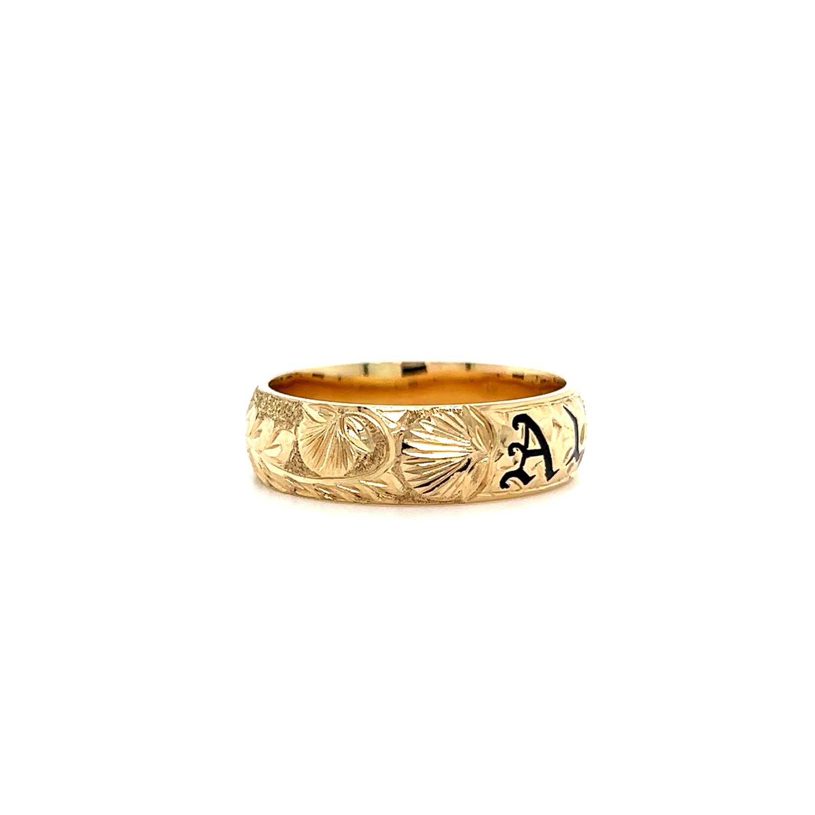 14K Yellow Gold 6mm ʻŌhia Lehua “Aloha” ring