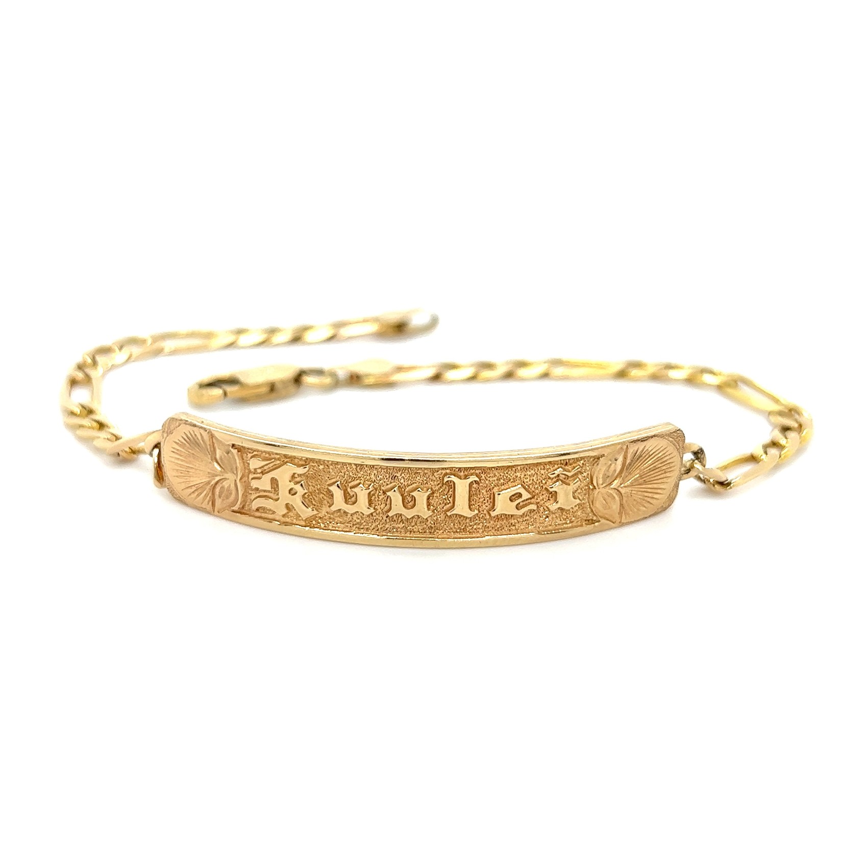 Carbon & Hyde Yellow Gold and Diamond Tag ID Link Bracelet