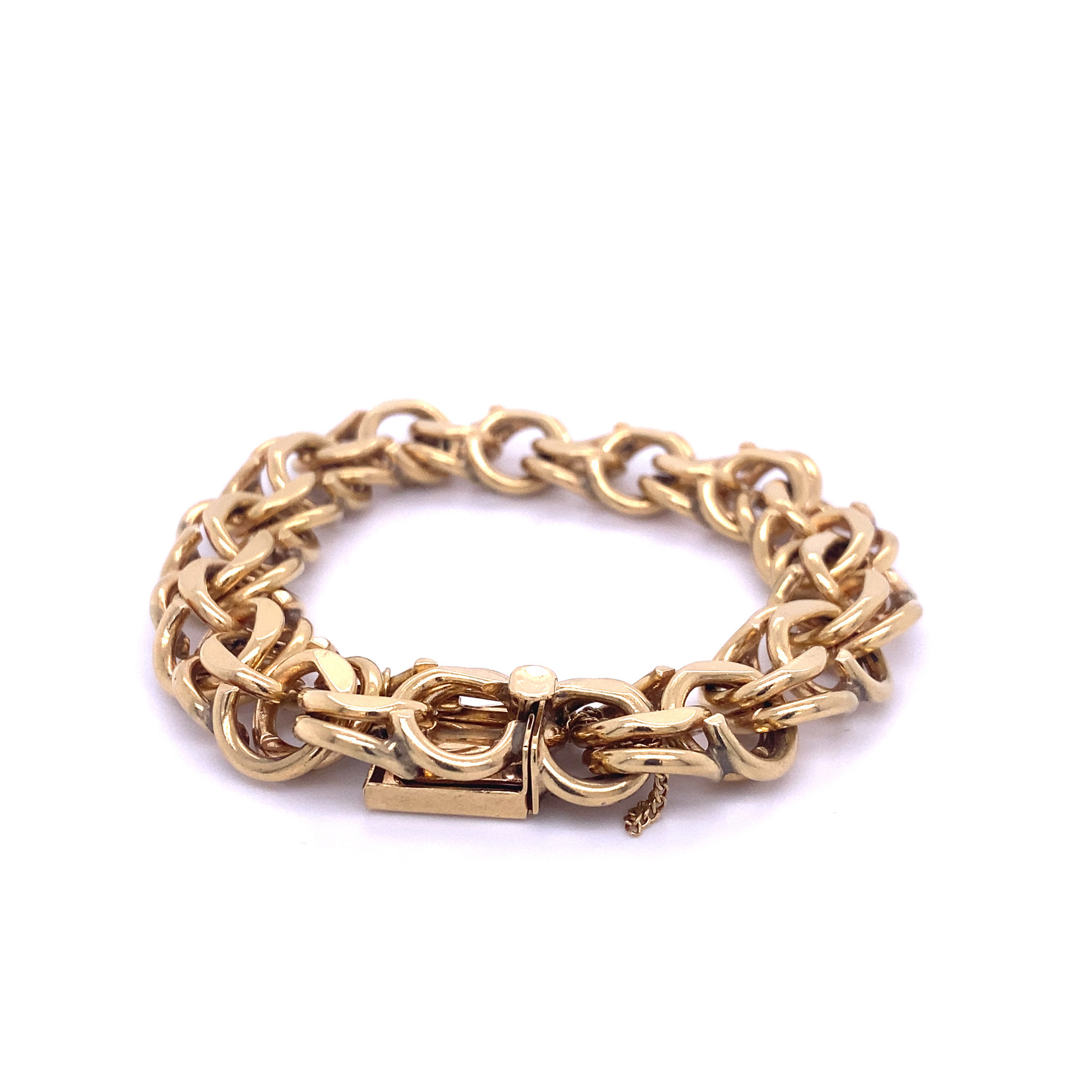 14k Yellow  Gold Link Chain Bracelet Sz 7.5