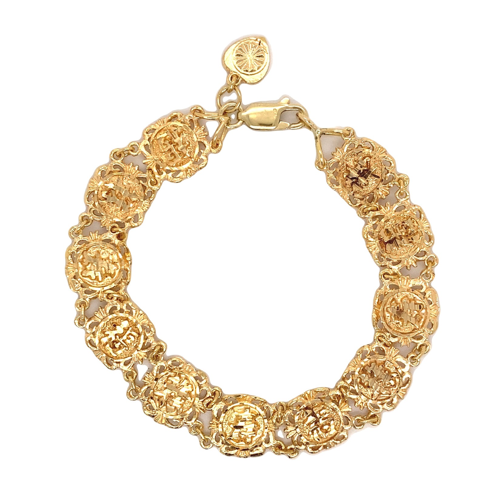 14K Yellow Gold 7" Chinese Bracelet