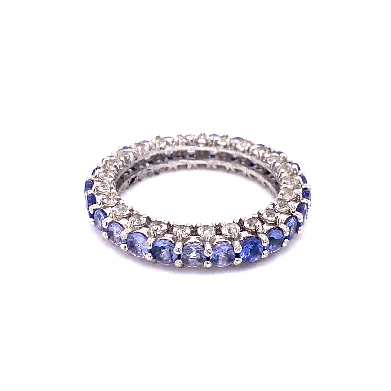 Sterling Silver Tanzanite & White Sapphire Ring Size 10