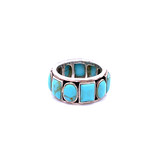 Sterling Silver Turquoise Eternity Band size 6.5
