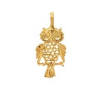 14k Yellow Gold Owl Pendant