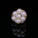 14K Yellow Gold Pearl Cluster Ring