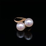 14K Yellow Gold 8.5mm Akoya Pearl Bypass Ring