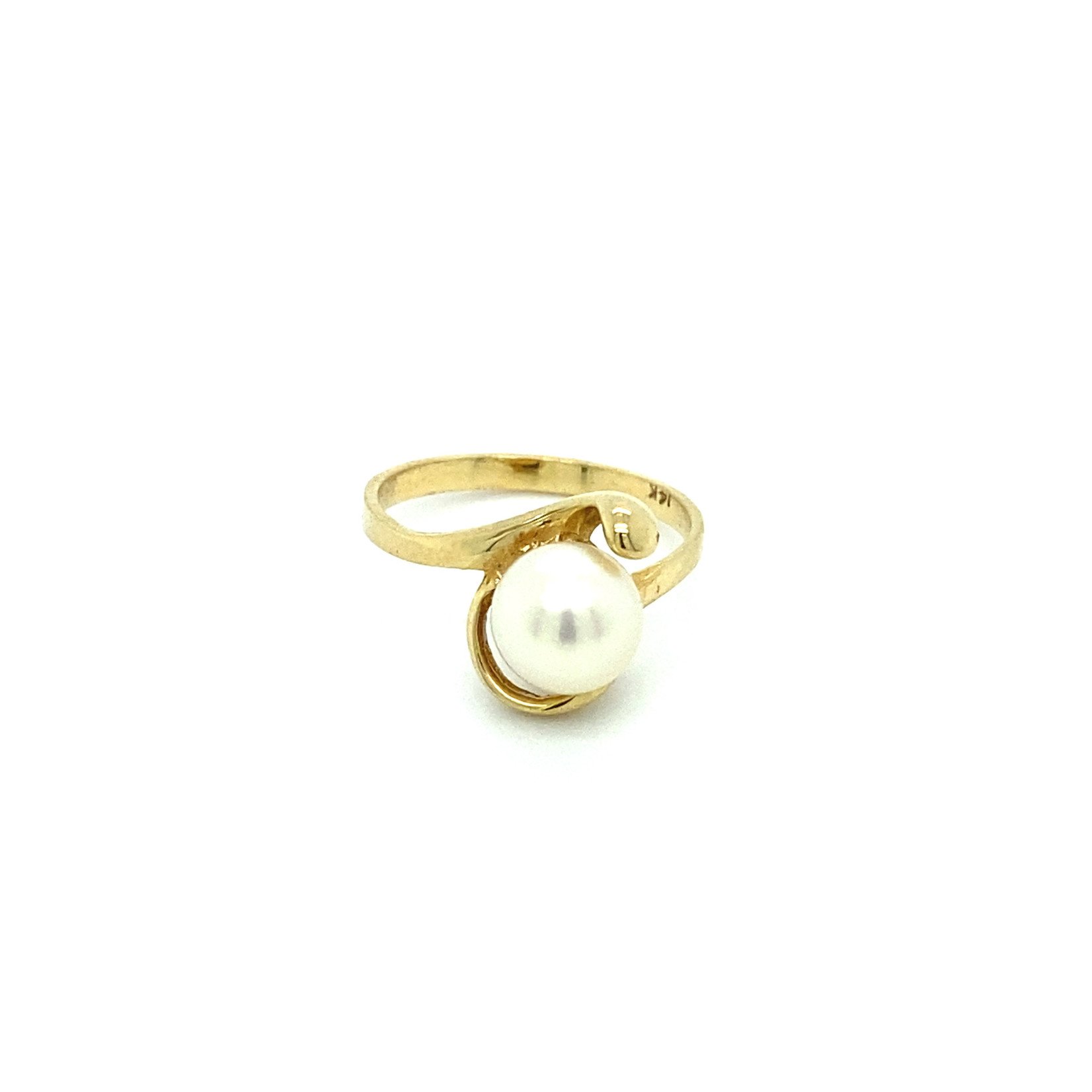14k Yellow Gold Fresh Water Pearl Ring Sz 6.25