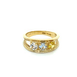 14k Yellow Gold Mothers Ring CZ Sz 5.25