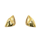 14K Yellow Gold Plum Organic Post Earrings