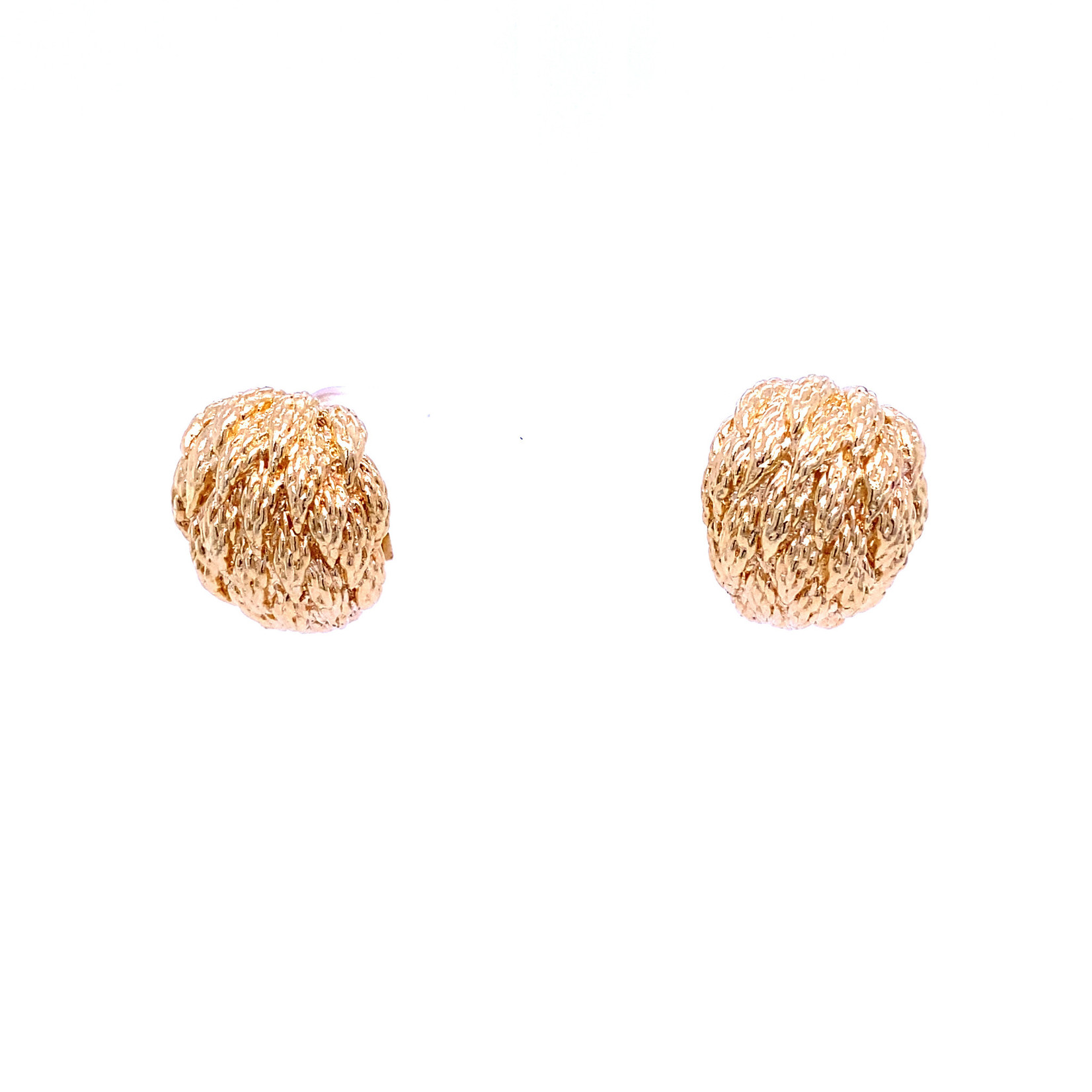 14k Yellow Gold Textured Clip-On Earrings
