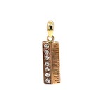 10K & 14K Two-tone Yellow & Rose Gold Diamond Ruler Pendant