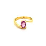 18K Yellow Gold Pink Sapphire ring size 6.75