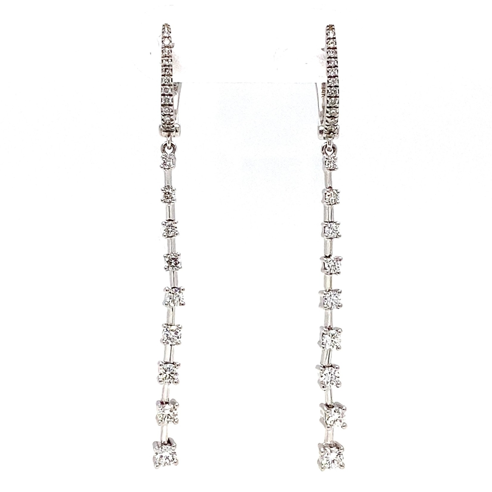 14k White Gold Diamond Earrings .54cttw SI