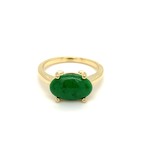 14k Yellow Gold Jade Ring Sz 7