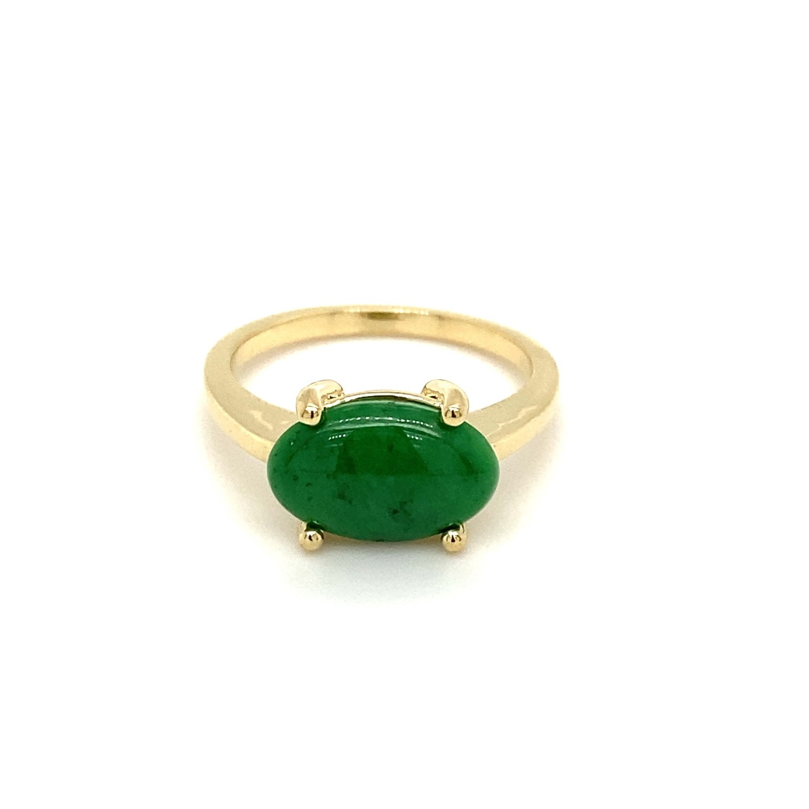 14k Yellow Gold Jade Ring size 7
