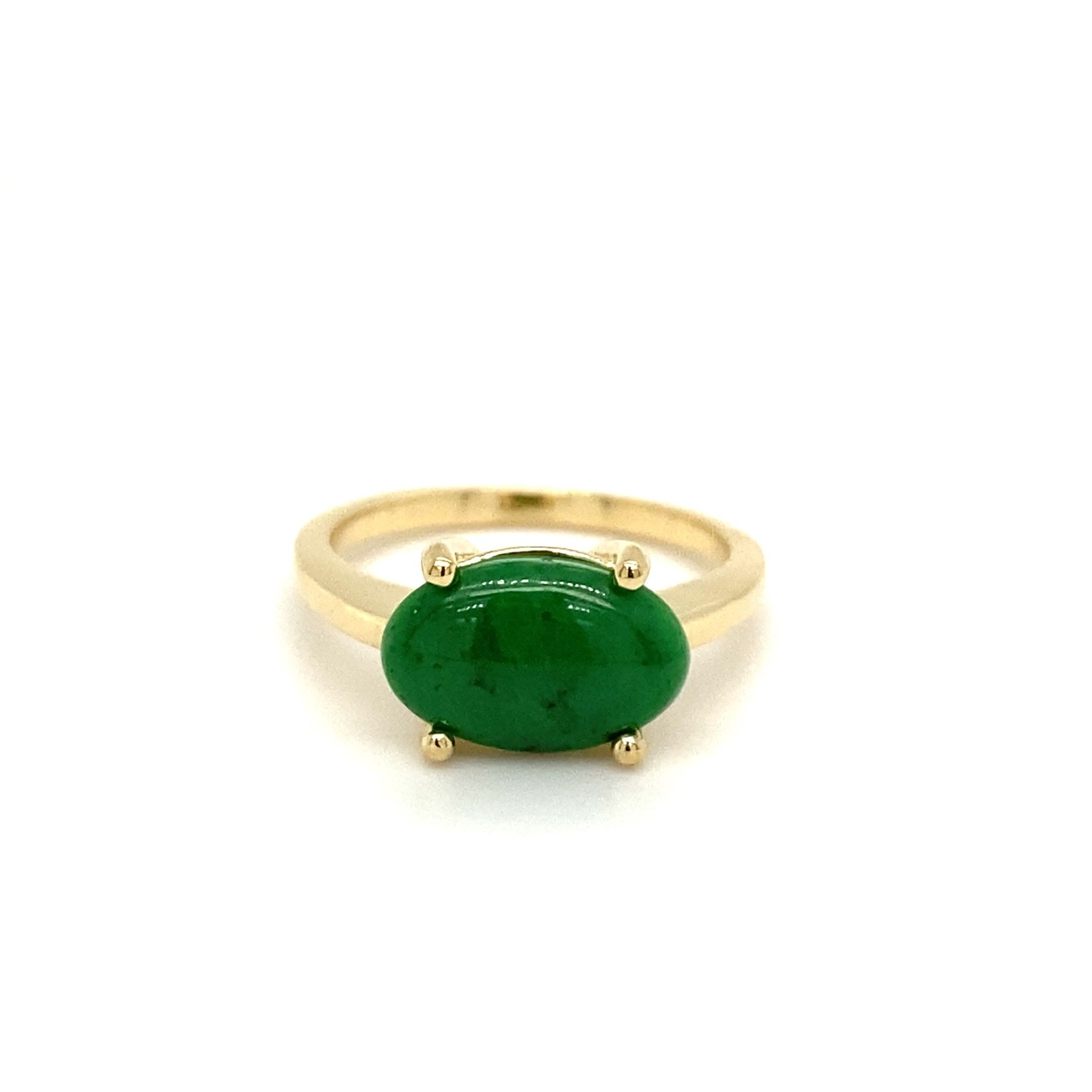 14k Yellow Gold Jade Ring size 7