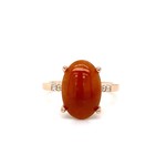 14k Rose Gold Red Jade with Lab Grown Diamond accents D.07cttw sz7 Ring