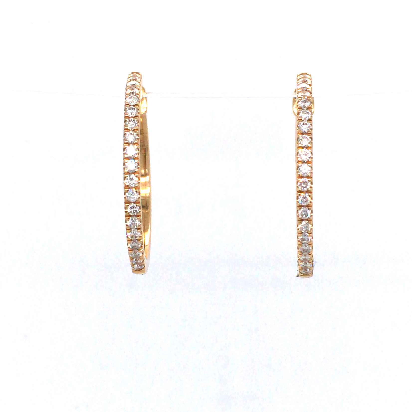 14K Yellow Gold Diamond Hoops .51cttw FG/SI