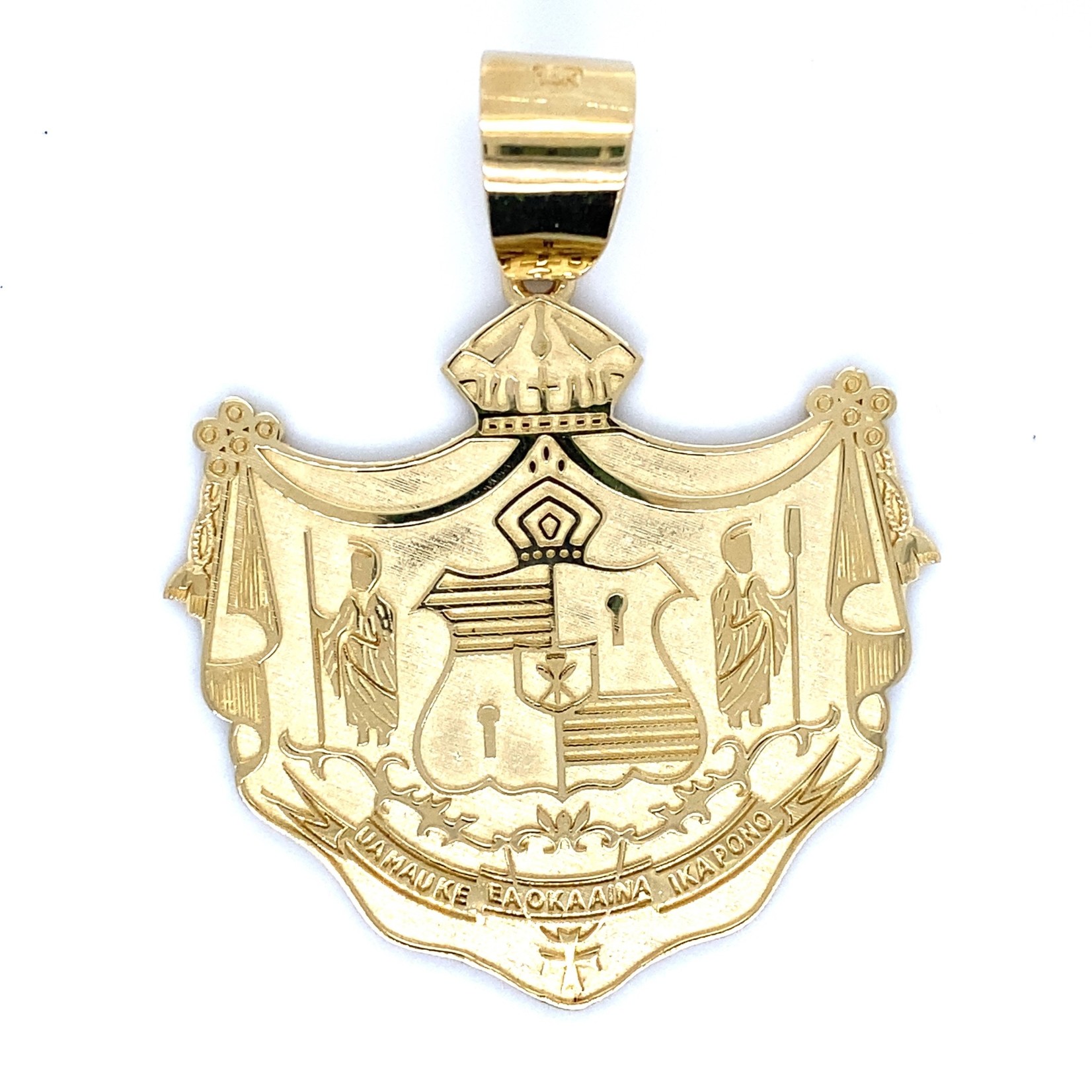 14k Yellow Gold 49x49mm Coat of Arms Pendant