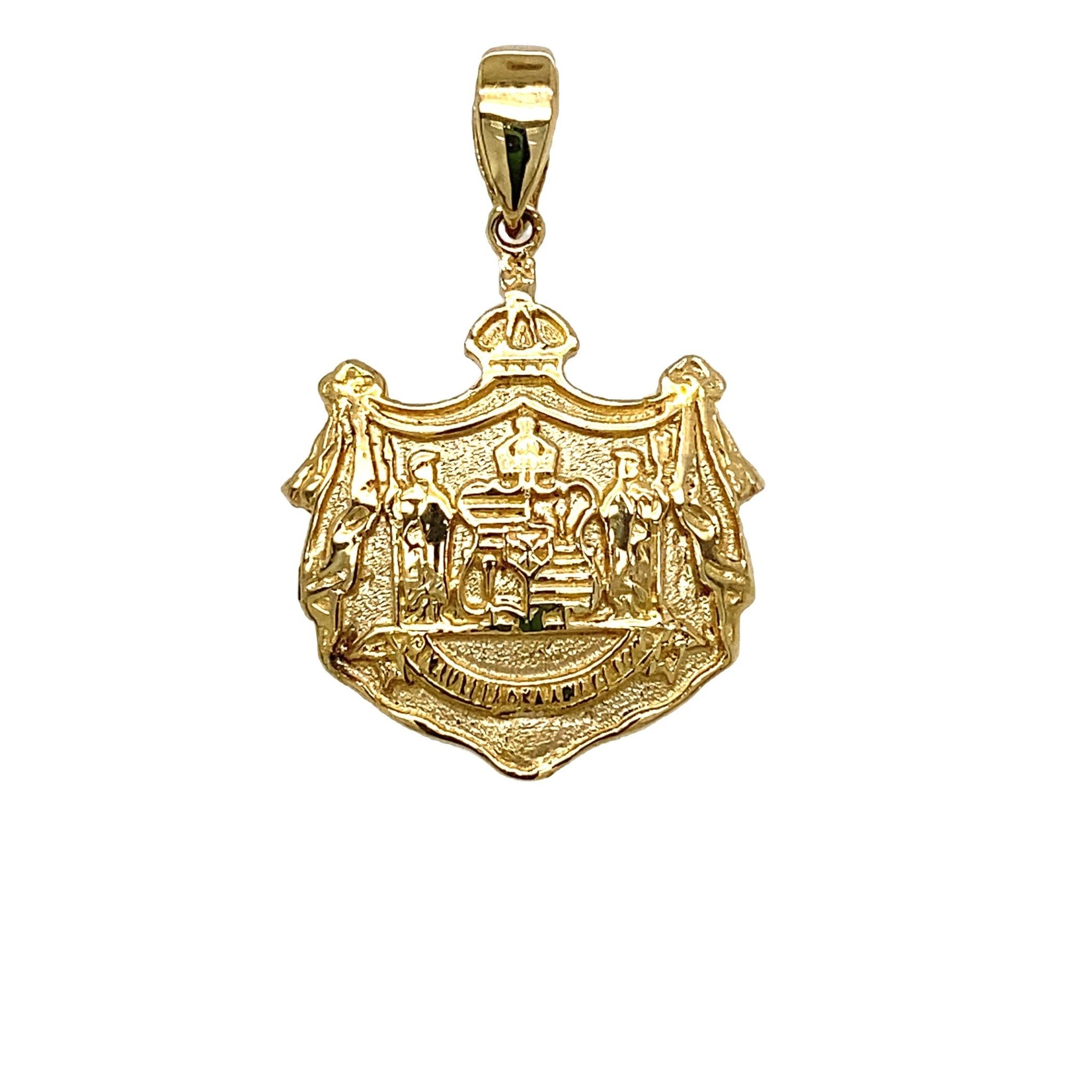 14K Yellow Gold 20mm Small Coat of Arms Pendant