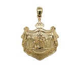 14k Yellow Gold 30mm Coat of Arms Pendant