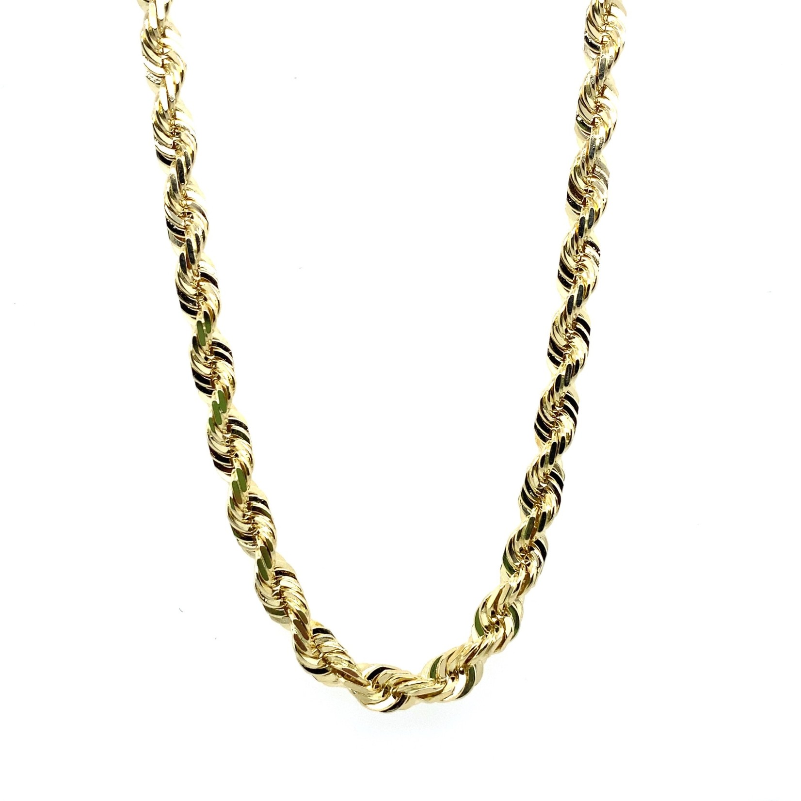 14k Yellow Gold  24" 6mm Diamond Cut Rope