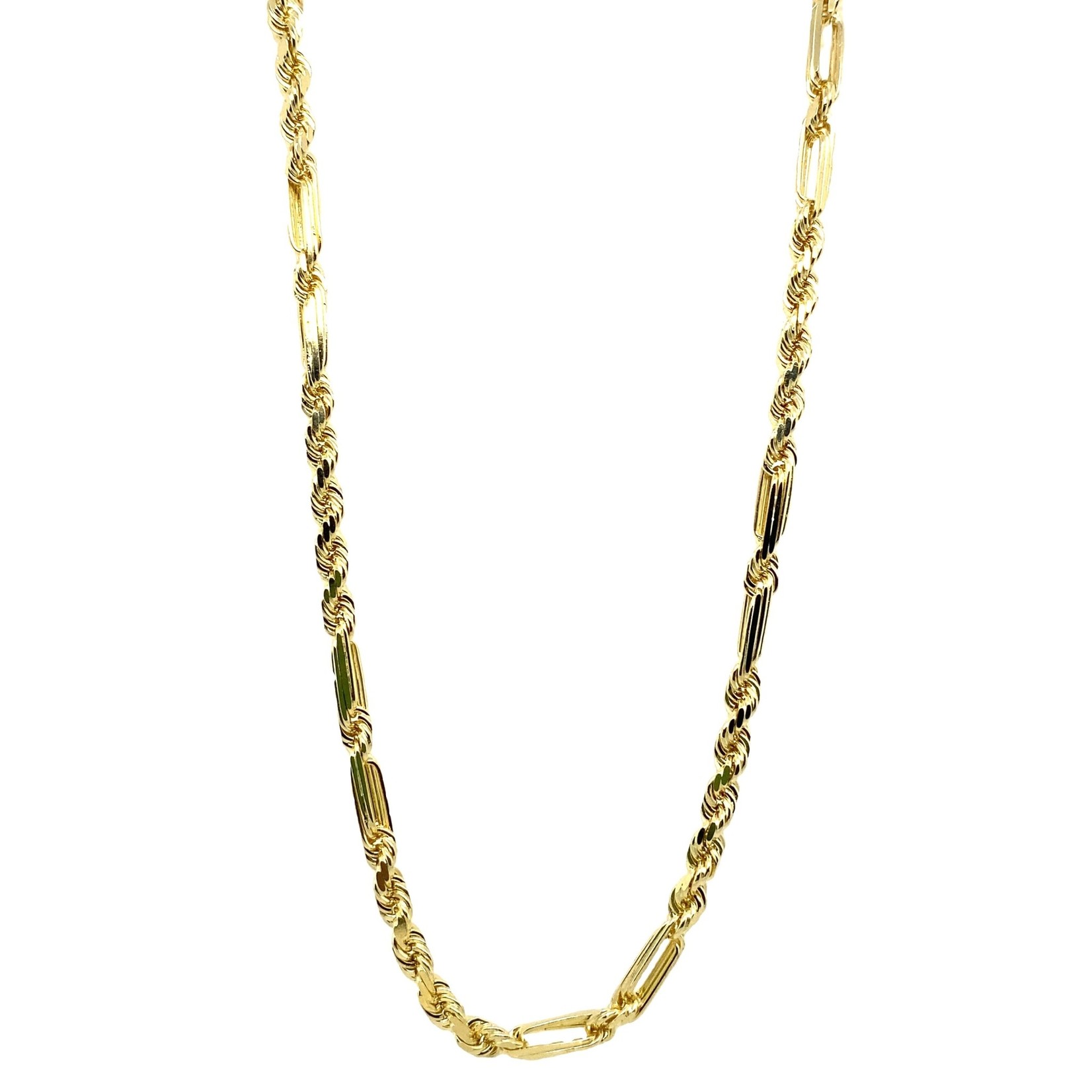 14k Yellow Gold 22" 4mm Milano Rope chain