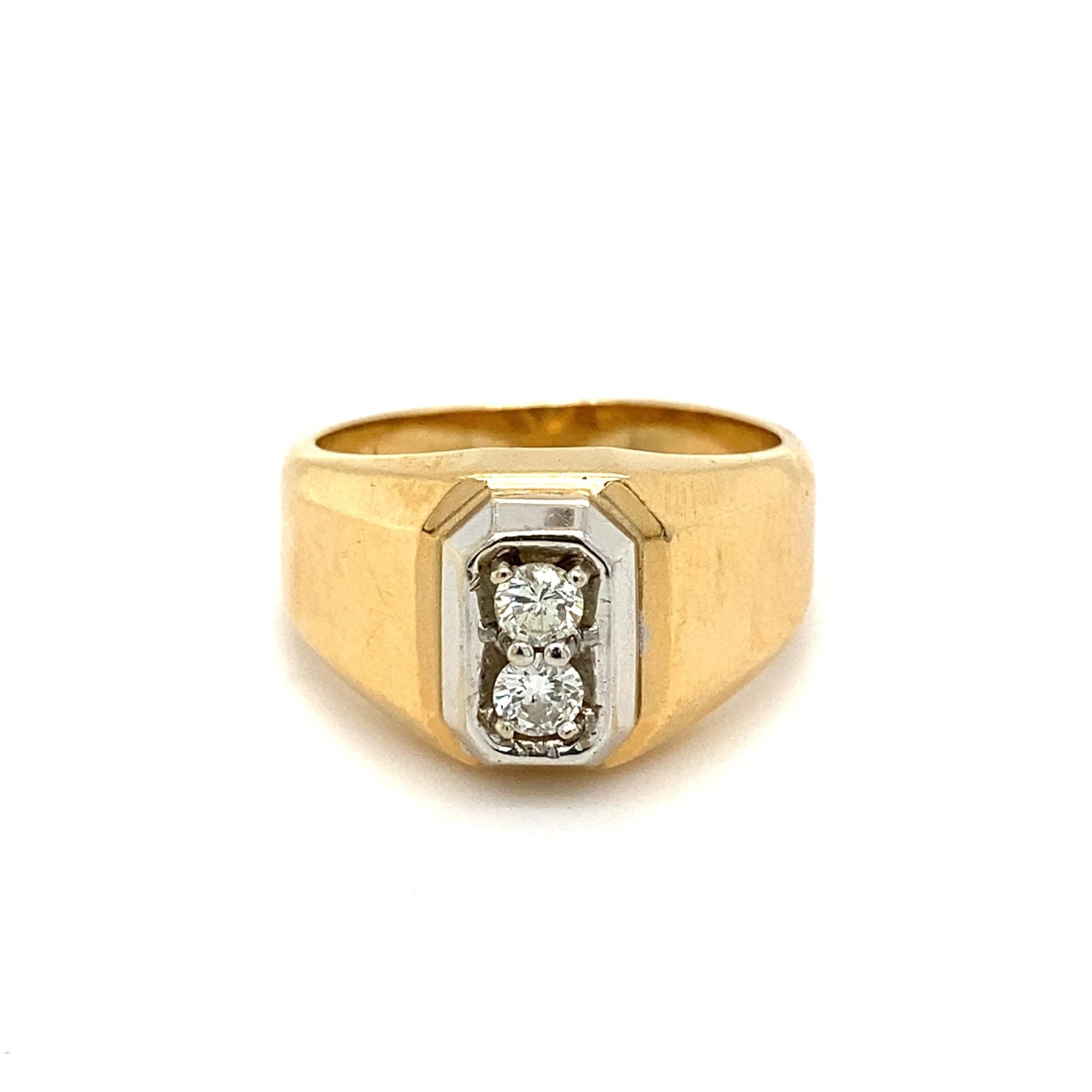 14k Yellow Gold Mens Diamond Ring sz8.75 D+/-.25cttw
