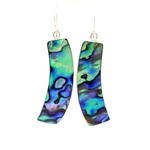Sterling Silver Zen Crescent Paua Earrings