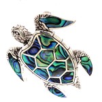 Sterling Silver Aumakua Turtle Pendant Medium