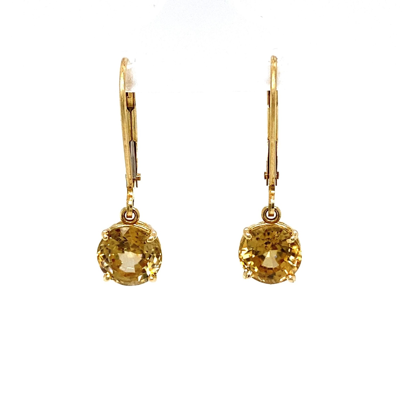 14K Yellow Gold Yellow Zircon Dangles