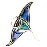 Sterling Silver Aumakua Manta Pendant Large