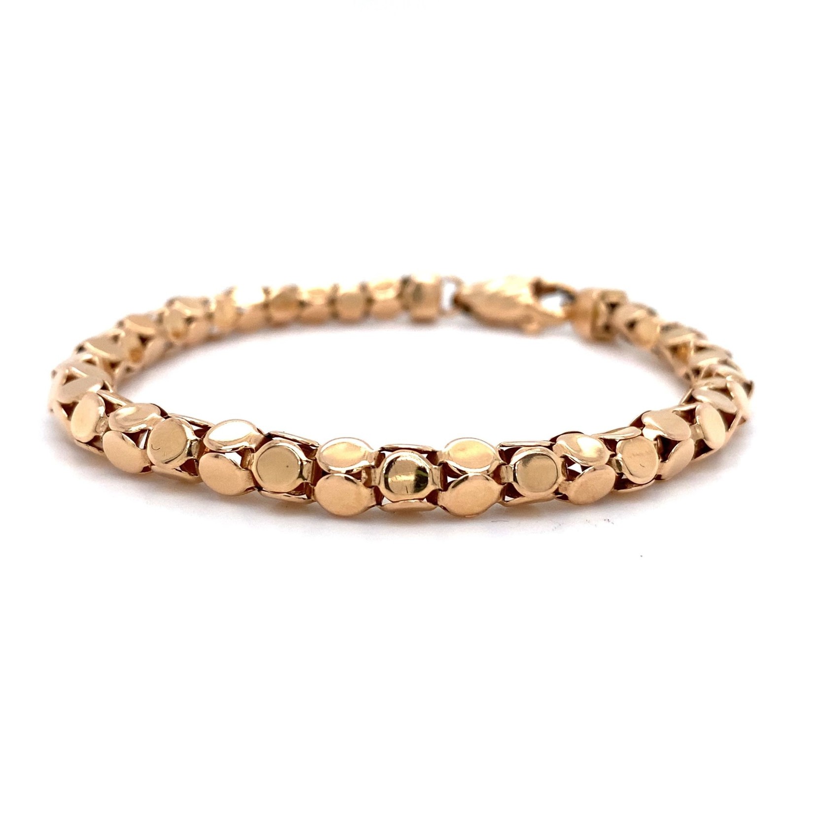 14K Rose Gold 7.5" Hollow bracelet 8.47g