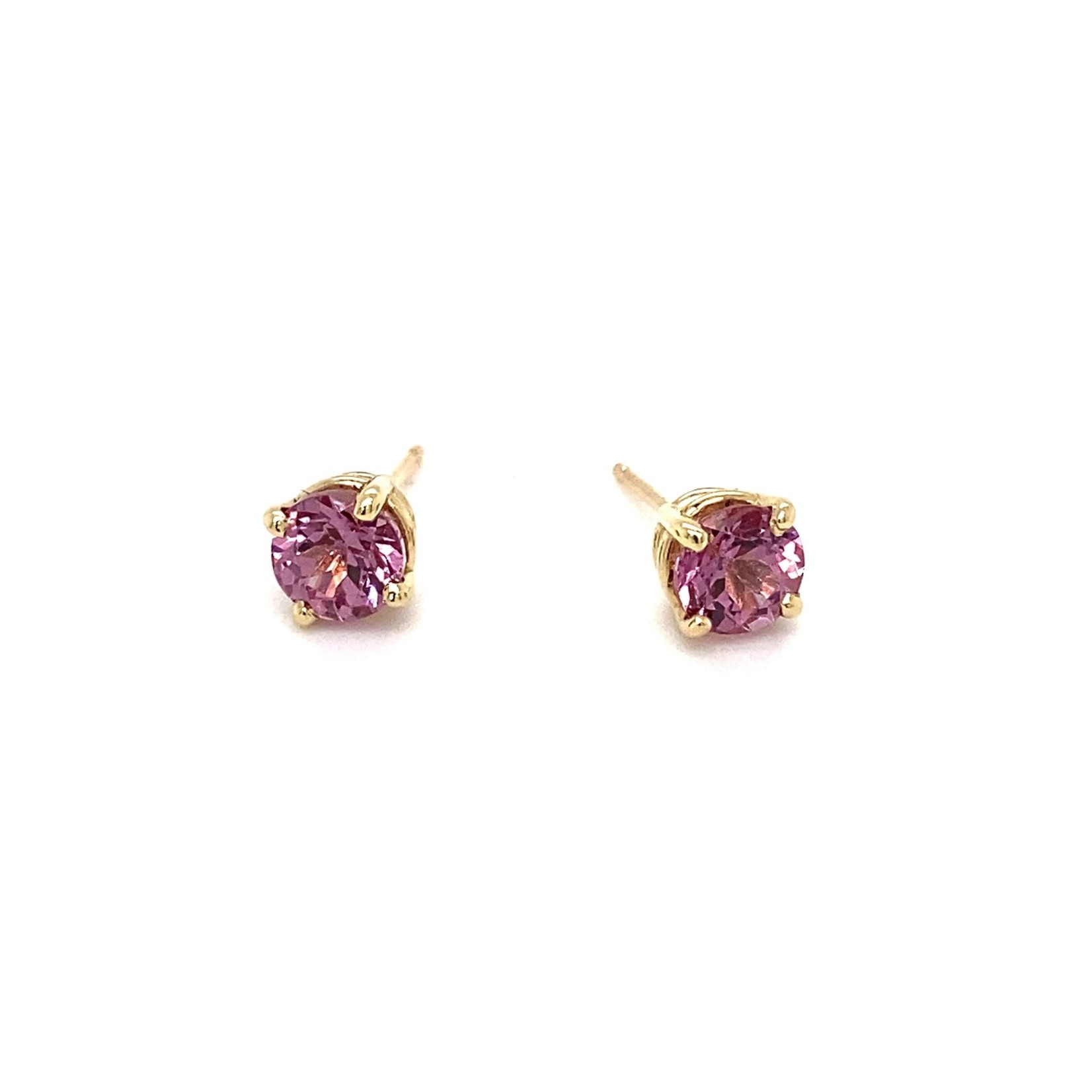 14K Yellow Gold 5.5mm Lotus Garnet studs