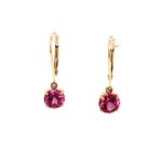 14K Yellow Gold 6.5mm Lotus Garnet dangles