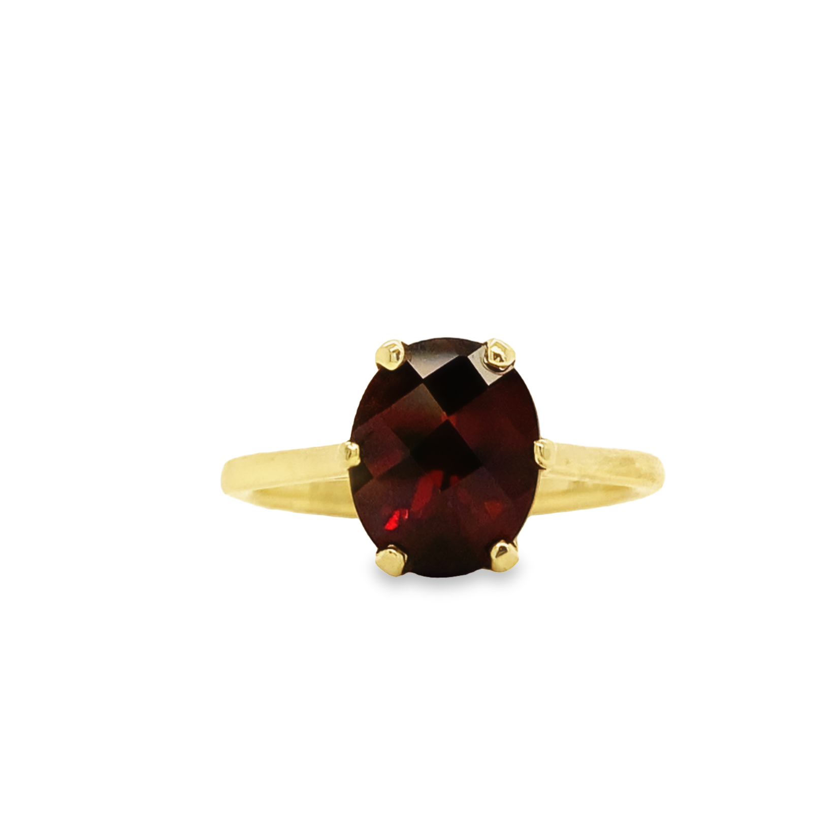 14k Yellow Gold 10x8mm Garnet ring size 7.25