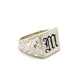 R3347 SS 14mm Wave scroll Signet Ring sz9 R3347 SS 14mm Wave scroll Signet Ring sz9