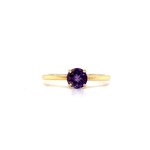 14k Yellow Gold 5mm Amethyst sz6.5