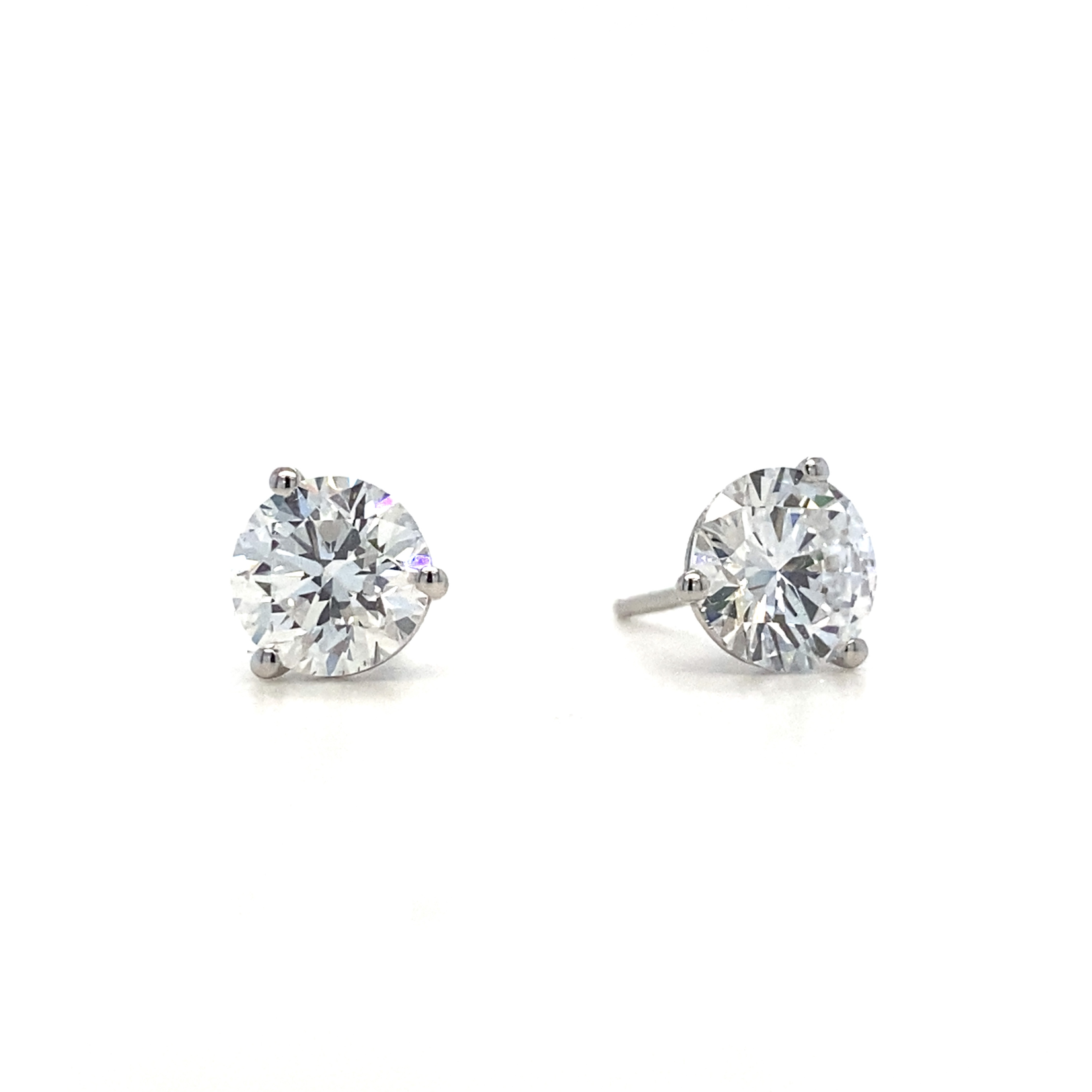 14K White Gold Lab Grown Diamond Studs 2cttw SI1/2 GH