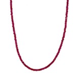 14k Yellow gold 18" 2.5mm Ruby beaded necklace