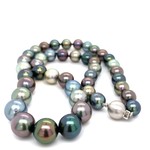 14k White Gold 18" 8-11mm Tahitian Pearl strand