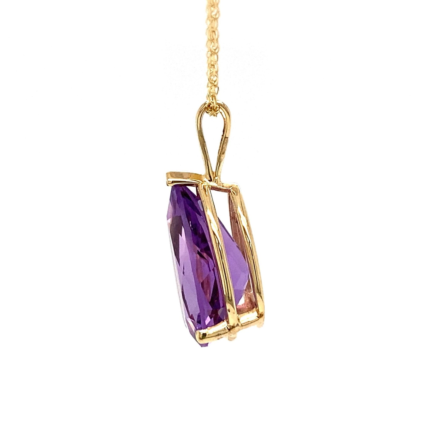 14K Yellow Gold  18" Amethyst Necklace